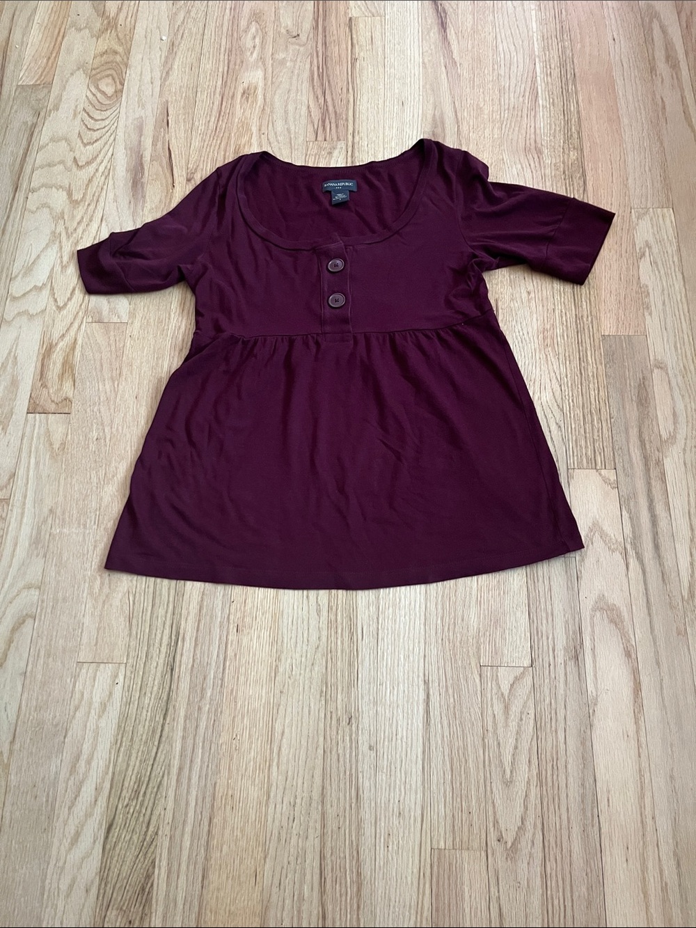 Banana Republic Factory Burgundy Scoop Neck Tunic with Buttons